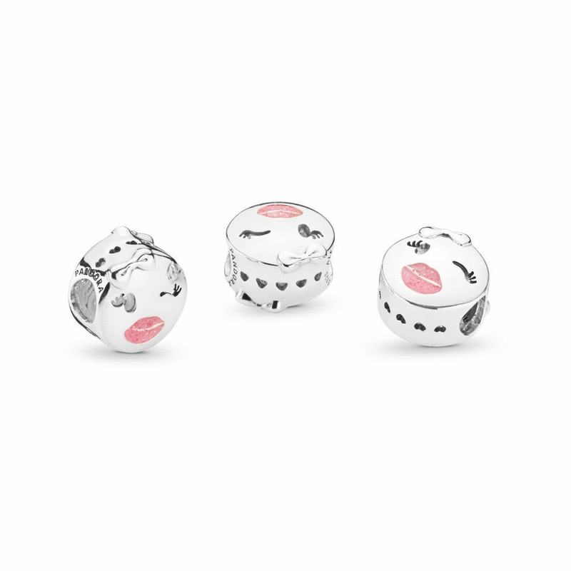 Pandora Playful Wink Charm Ireland - Sterling Silver/Enamel/Pink - 047381JDF